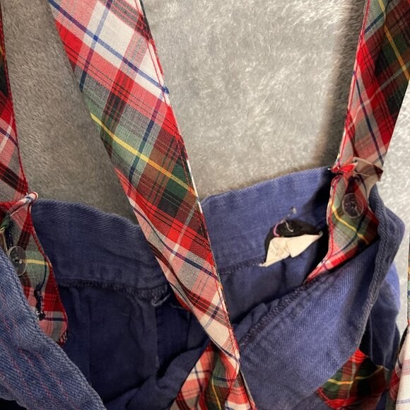 Vtg Women Cottagecore Peasant Trad Wife Overall Soft Denim Plaid Midi Dress 13 - Picture 6 of 13